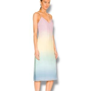 BB Dakota Steve Madden NWT Blue/Yellow/Pink Ombre Sleeveless Elegant Midi Dress